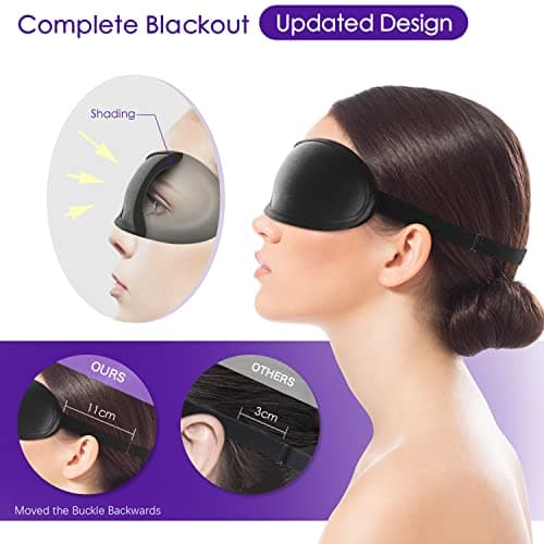 SLIJAR 3D Eye Mask Comfortable and Lightweight Sleep Mask for Side Sleepers Breathable Blackout Sleeping Mask with Adjustable Strap Travel Accessories Essentials, Pack Of 1 — view 2