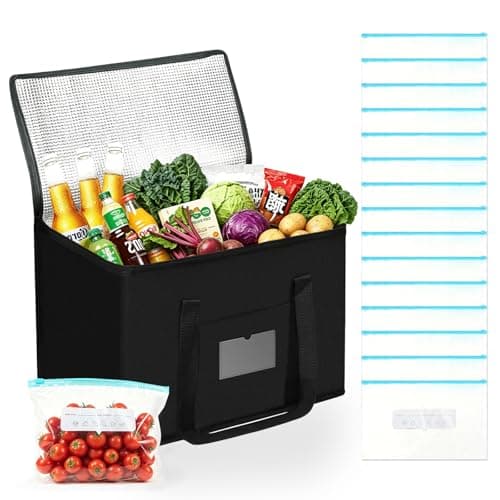 Yuaerbuo 40L Cool Bag, Cooler Bags, Picnic Bag Includes 15 Pcs Freezer Bags, Collapsible Cooler, Food Delivery Backpack, Cold Storage for Camping, Shopping, Family BBQ, Travel, and Barbecues