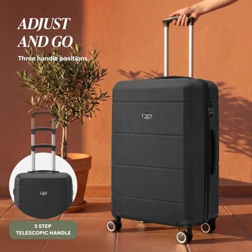 LUGG 28 Inch Jetset Suitcase Hard Shell Case 4 Wheel Travel bag Lightweight ABS Material with TSA Lock Approved for Travel with easyJet, British Airways, RyanAir, Virgin Atlantic, Emirates(75x49x29cm) — view 5