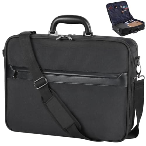 Jetviivid Briefcase for Men, 15.6~16 Inch Laptop Bag Work Bag, Lightweight Attache Case with Shoulder Strap, Computer Bag for Office Business Travel Meeting College