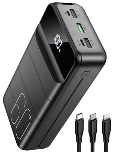 PDBEST 60000mAh Portable Power Bank Fast Charging with 3-in-1 Cable