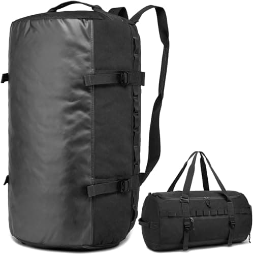 Lyweem Duffle Bag for Men, 60L Travel & Gym Duffel Bag Large Size for Women Waterproof Sports Holdall Bags Weekend Overnight with Shoes Compartment, Black