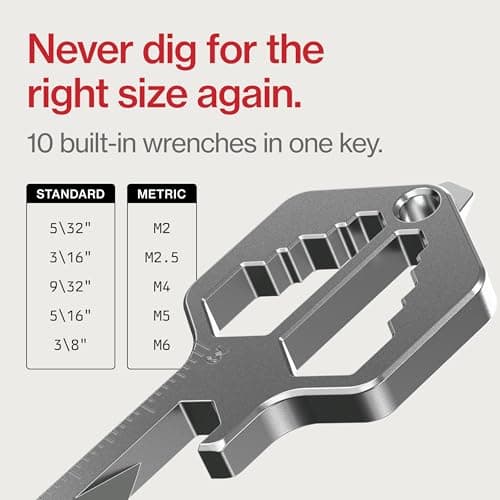 KeySmart Multitool Pro - 18-in-1 Multifunction Key Shaped Tool Pocket Multi-Tool Key Chain Bottle Opener Keychain, Key Multitool Keychain for Men Gift, EDC Gear Keychain, Stainless Steel, 1 Pack — view 5