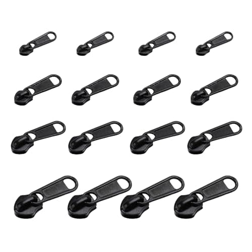 16 Pcs Black Zip Puller Replacement Set, Zipper Repair Kit, Zip Repair for Coats, Bags, Luggage, Jeans, Durable Replacement Zipper Pulls for Clothes and Travel(Sizes 3, 5, 8, 10) — view 3