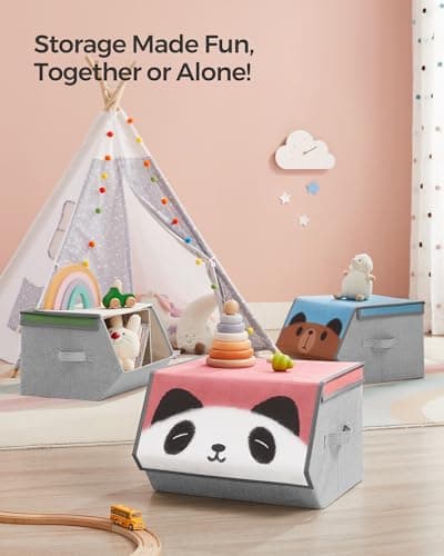 SONGMICS Kids Storage Organisers, Set of 3, Stackable Toy Boxes — view 4