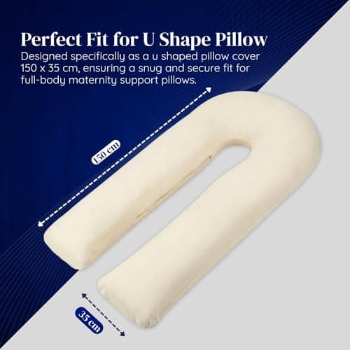 Big C U Shaped Maternity Pregnancy Full Body Support Pillow with Sky Blue Cover – Made in Britain - Super Soft Supportive Cushion with Super Bounce Hollowfibre Filling for Full Body Support — view 6