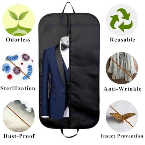 1 Pack Suit Bag for Men, Suit Cover Travel Carrier Bag with Handles — view 4