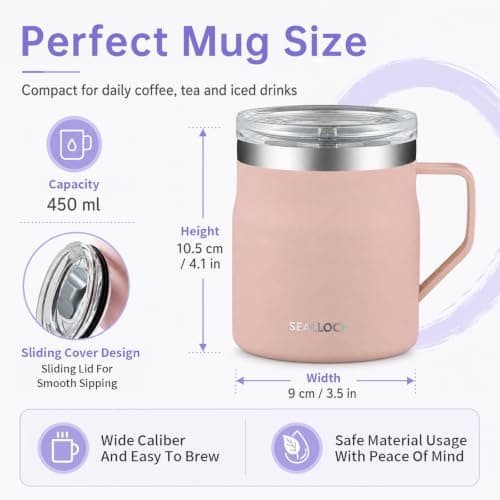 Insulated Coffee Mug & Stainless Steel Tumbler -Travel Mug with Lid — view 2