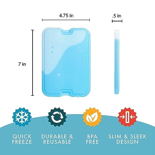 Cool Coolers by Fit + Fresh Slim Compact Reusable XL Ice Pack, Perfect for Lunch Boxes, Coolers, and Beach Bags, 8 Pack, Pink — view 6