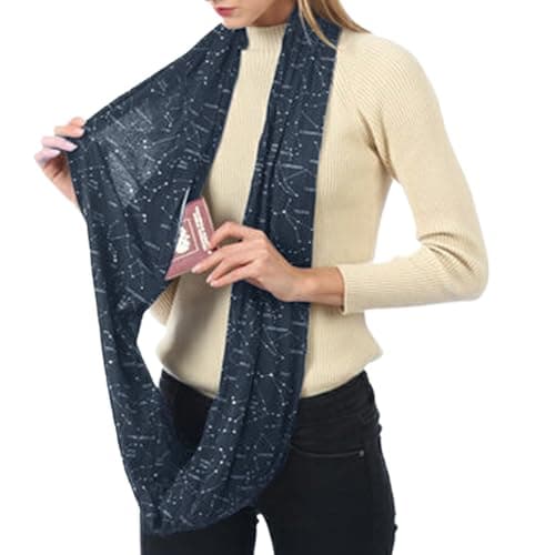 Scarf With Pockets Zipper Pocket Sun Protection Shawl