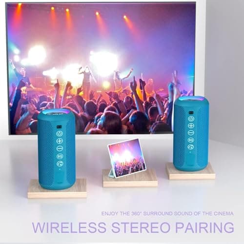 Ortizan Bluetooth Speaker, Portable Speaker with IPX7 Waterproof, Bluetooth 5.3, 30H Playtime, RGB Light, Micro SD card & AUX, Wireless Speaker for Home, Travel, Outdoors — view 2