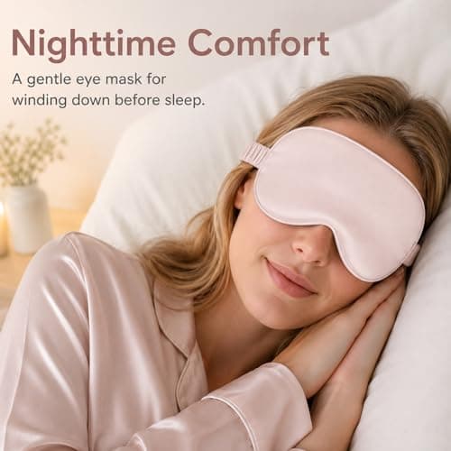 2 Pack Soft Breathable Light Blocking Sleep Eye Mask Pale Pink for Travel — view 6
