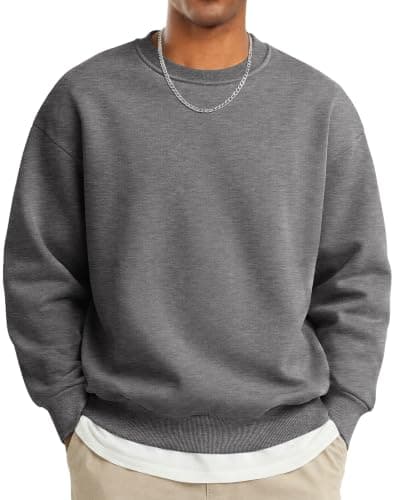 COOFANDY Men's Crewneck Sweatshirts Fleece Pullover Thermal Casual Shirt