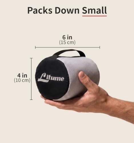 Litume Compact Fleece Travel Blanket with Stuff Sack, 70x48 Inches, Moisture Wicking and Breathable Blanket, Foldable Throw for Couch, Car Rides, Train, Camp, Backpacking, Traveling — view 2