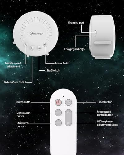 MYSTILUCK Galaxy Star Projector Night Light, Multiple Light Modes - Mini — view 5