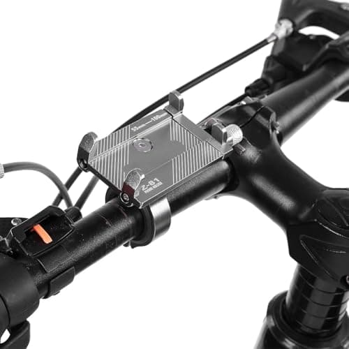 Agatige Bike Phone Holder for 50-100mm/2.0-3.9in Smartphones, Adjustable Motorbike Scooter Dirt Handlebar Phone Clip Bicycle Smartphone Mount Holder Stand for 31.8mm/25.4mm/22.2mm Handlebar (Silver)
