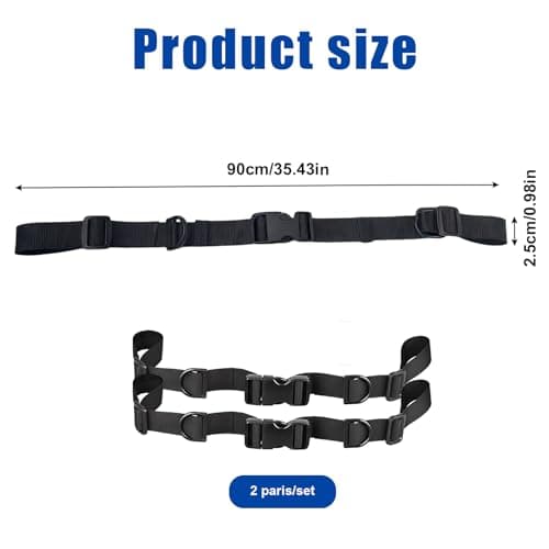 2Pair Adjustable Backpack Chest Strap,Chest Belt with Buckle & Slide D-Ring — view 2