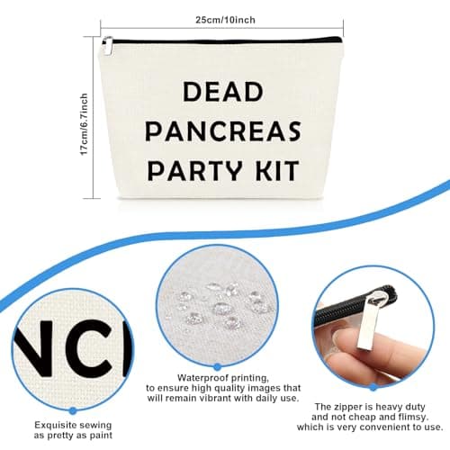 Diabetic Travel Kit Pouch Gift for Grandma Grandpa Mom Dad - Pancreas Party Supplies & Makeup Cosmetic Bag - Christmas & Birthday for Diabetes Awareness — view 2