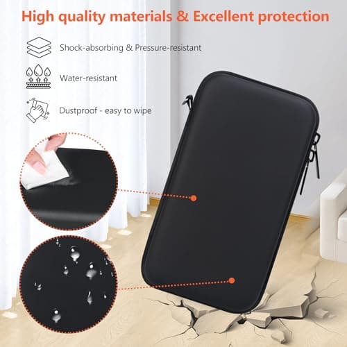 Supmay Mobile Hotspot Router Case for RoamWiFi 4G LTE, Protective EVA Hard Shell Case, Double Zipper Design, Mesh Bag for USB Cable & Accessories, Black+Orange — view 5