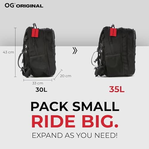 CityRunner Waterproof Motorbike Backpack 2 Helmets 3 Carry Options 30-35L — view 4