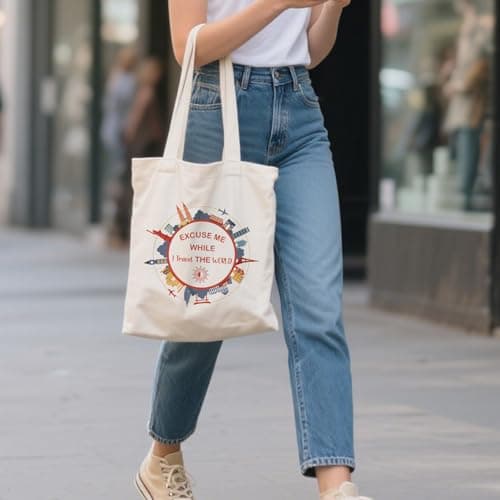 Travel Gifts for Women Canvas Bag Totebag Hiking Gifts for Someone Going Travelling Gifts for Travellers Gifts for Walkers and Hikers Travelling Gifts for Her Gifts for Travel Gift Ideas for Men — view 2