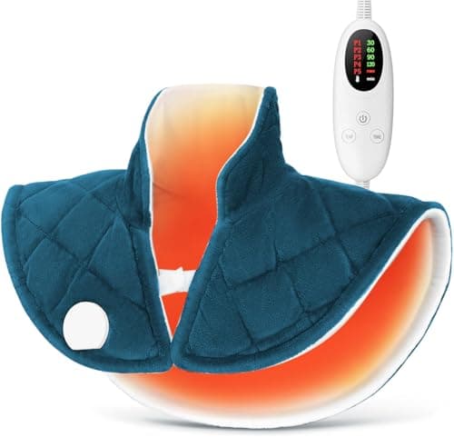Neck and Shoulder Heat Pad, Heated Neck Warmer for Pain with 5 Heating Levels 4 Timers, Machine Washable, Muscle Tension, Neck and Shoulder Warmer