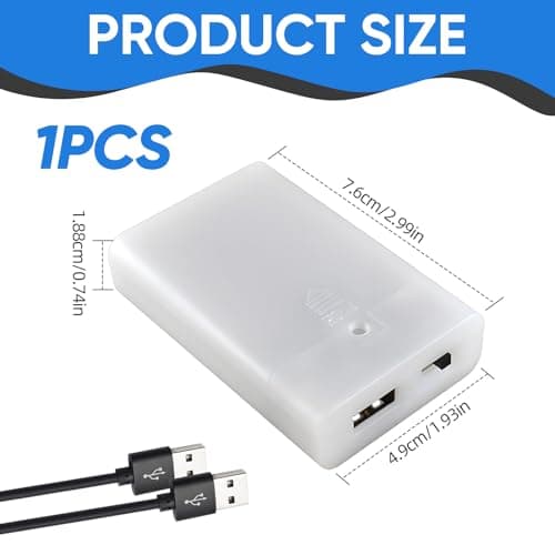 3 X AA USB Battery Pack For LED Lights, 4.5 V Case With On/Off Switch — view 2