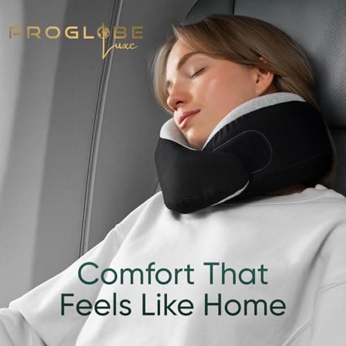 Proglobe Luxe Neck Support Pillow, Memory Foam, Organic Cotton, Charcoal — view 6