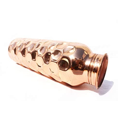 PRURA Copper Water Bottle Diamond Regular Pure Copper Bottle Yoga Water Bottle Ayurveda Health Benefits Leak Proof (900ml/30oz, Design 1) — view 4