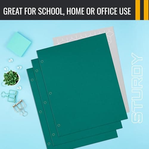 Two Pocket Portfolio Folders, 50-Pack, Teal, Letter Size Paper Folders, by Better Office Products, 50 Pieces, Teal — view 6