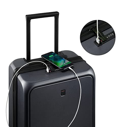LEVEL8 Carry-on Suitcase 20 Inch with Laptop Compartment, Travel Luggage Hardshell with USB Charging Port, Cabin Size Lightweight with 8 Spinner Wheels,TSA(57cm,38L, Royal Blue) — view 2