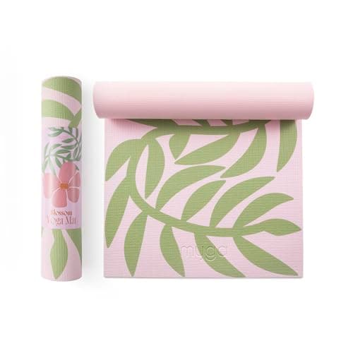 Myga Printed Yoga Mat - 6mm Thick Non-Slip Exercise Mat for Yoga, Pilates, Meditation and Fitness - Lightweight Travel Yoga Mat for Men and Women - Choice of Design (Gumamela)