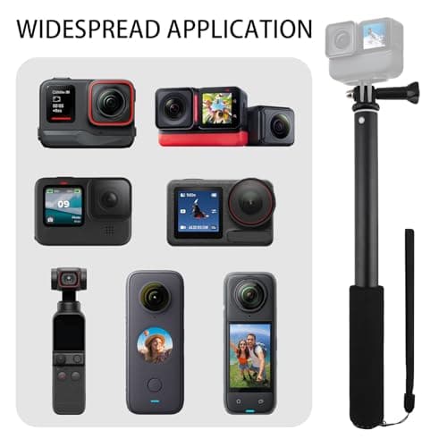 36"/92cm Extended Invisible Selfie Stick for GoPro Insta360 Action Cameras — view 4