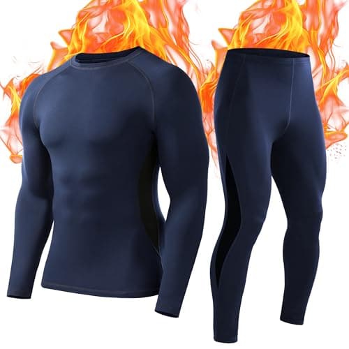 Roadbox Men's Thermal Underwear Set, Fleece Lined Base Layer Long Johns