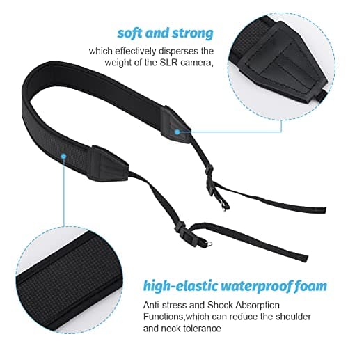 Camera Shoulder Strap, Anti-slip Over Shoulder Camera Sling Strap Quick Release with Safety Tether, Comfortable Camera Neck Strap for DSLR Camera — view 5