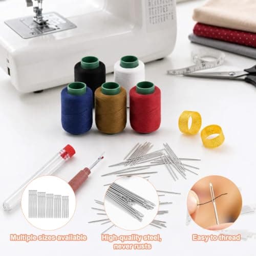 72 PCS Large Eye Hand Sewing Needles, Stainless Steel Needles & Thread — view 4