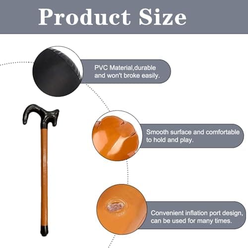 Inflatable Zimmer Frame and Walking Stick, Blow Up Walking Frame - Funny Fancy Dress Prop for Retirement Party, Stag Do & Old Man Costum — view 4