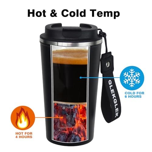 GLEKGLEK Insulated Coffee Mug 500ml, Leakproof, Strap — view 2