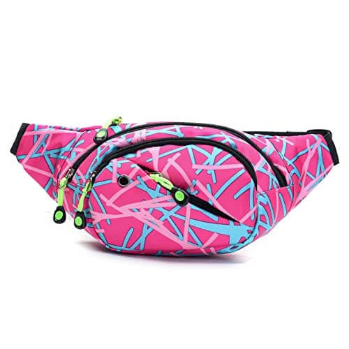 Bum Bag Waist Fanny Pack - Long Keeper Large Fashion Bumbag for Women Men, 4 Pockets Adjustable Waist Bag for Running Hiking Dog Walking Outdoor