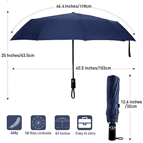 YumSur Automatic Umbrellas - Windproof Lightweight Travel Compact Folding Umbrella Sunflower Design, Reinforced Canopy, Auto Open/Close, for Business and Travels or Summer Wedding Gifts — view 2