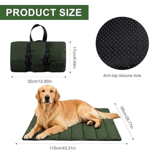 TranRantic Portable Dog Blanket 110×68 cm, Foldable Waterproof Dog Bed Mat — view 2
