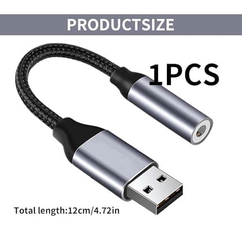 USB to 3.5mm Jack Audio Adapter,External Sound Card USB to Aux Adapter,1Pcs — view 2
