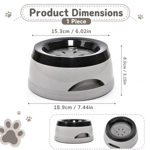 Non Spill Dog Water Bowl, Portable Dog Water Bowl, Grey — view 2