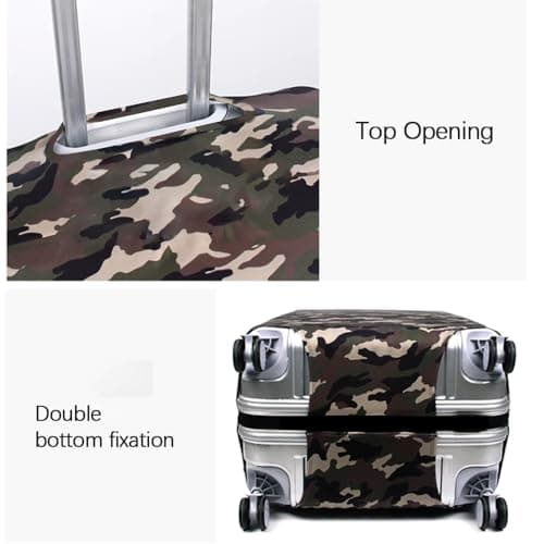 Printed Design Travel Trolley Case Cover Protector Washable Suitcase Cover Luggage Storage Covers for 18-32 Inch Luggage Cover (camouflage, L for 26"-28" inches case) — view 4