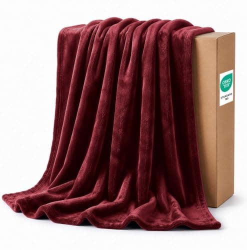 IR Imperial Rooms Fleece Blanket Throw Burgundy, Twin/Double 150X200 Cm