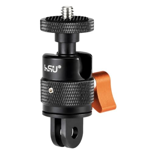 HSU 1/4" Screw Camera Mount Adapter with 360° Ball Head for Action Cameras