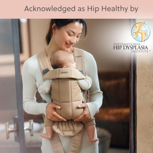 BabyBjörn Baby Carrier Mini, Woven, Beige, Infant Carrier for Newborns (0-12 Months), Soft, Ergonomic and Easy to Use — view 2