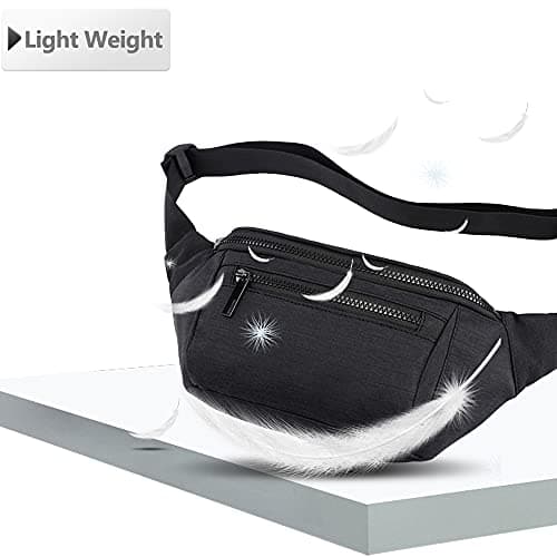 AIKENDO Fanny Pack for Men Women,Crossbody Waist Bag Pack,Belt Bag for Travel Walking Running Hiking Cycling,Easy Carry Any Phone,Wallet, Black, One Size — view 6