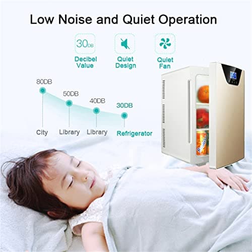 YINO 20L Car Refrigerator 12/24V Car Fridge, Portable Car Fridges Freezer, Mini Fridge Electric Cooler Box for Camping, Road Trip, Picnic, Household (Gold, Single Door) — view 3