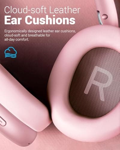 Wentronic Y01 Wireless Over Ear Headphones, Noise Canceling Bluetooth 5.3 Headphones with Microphones,Hi-Res Audio,48H Playtime,Foldable,Breathable Soft Earpads for iOS/Android/Samsung/PC-Pink — view 5